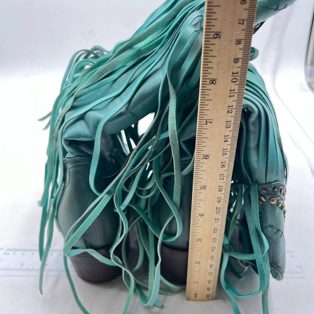 Perfect FESTIVAL Fringe Boots - Teal - Picture 4 of 8